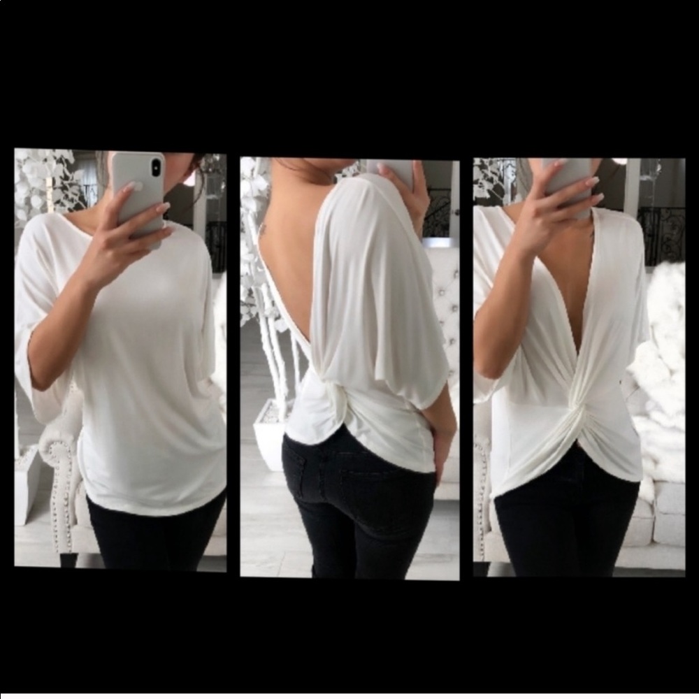 *Donated* ekAttire SUNDAZE Ivory Knot Top - Picture 4 of 6